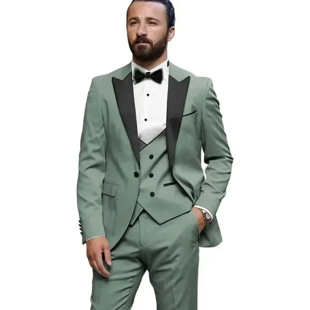 Spring Autumn Summer Casual Suits Men's Korean Business Western-style Clothes Vest Trousers Set Matching Outfit For Young Men