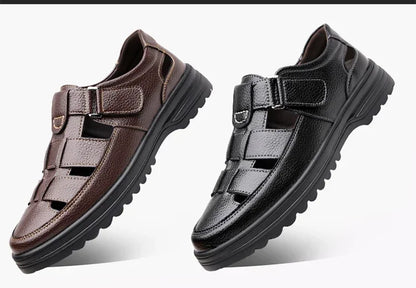 Men's Breathable Slip-on Hollow-out Loafers, Summer Comfortable Soft Sole Cutout Shoes, Non-slip for Outdoor & Driving-XH5602