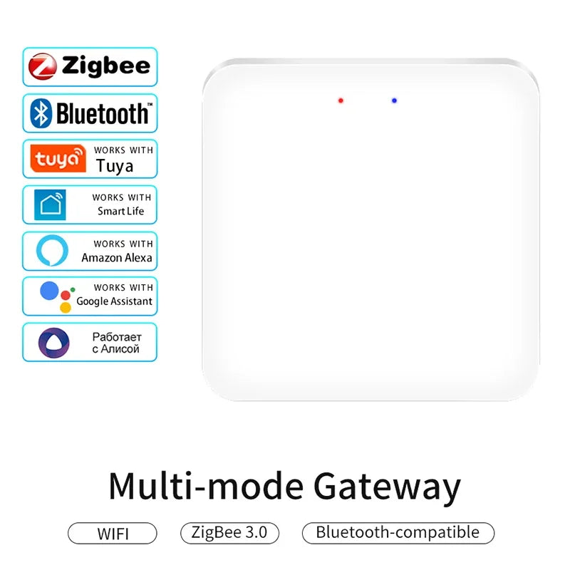 Bluetooth/ZigBee Tuya Smart Multi Mode Gateway WiFi Hub Bridge Smart Home Control Smart Life APP Voice Control Alexa Google Home