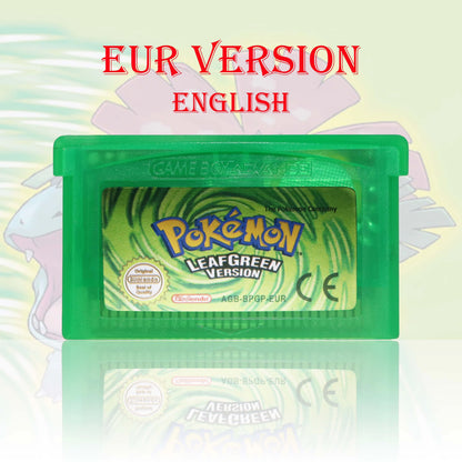 GBC/GBA EUR Version Pokemon Crystal/Yellow/Emerald/Fire Red/Leaf Green Game Cartridge Video Game Card High Quality with Battery