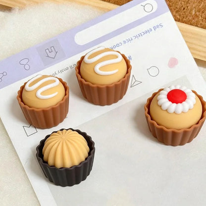 3D Printed Cappuccino Coffee Cup Keyrings Creative Clicker Button Dessert Keychains Office Stress Relief Keyboard Fidgets Gifts
