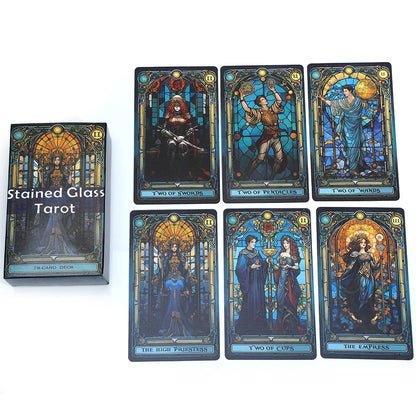Tarot Cards Stained Glass Tarot Deck Divination and Insight Explore the Mystical World of Tarot Cards Oracle Card Board Game