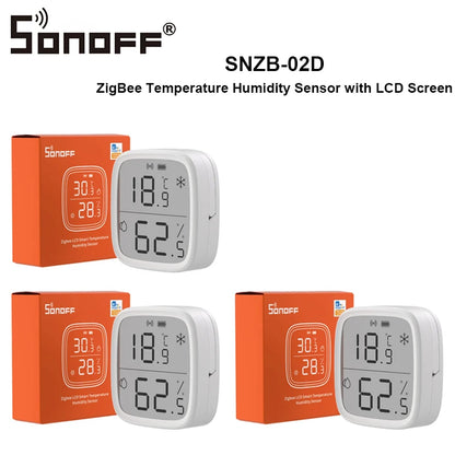 SONOFF SNZB 02D Zigbee Temperature Humidity Sensor with 2.5" LCD Screen for EWeLink SONOFF ZigBee Bridge Alexa Google Home Alice