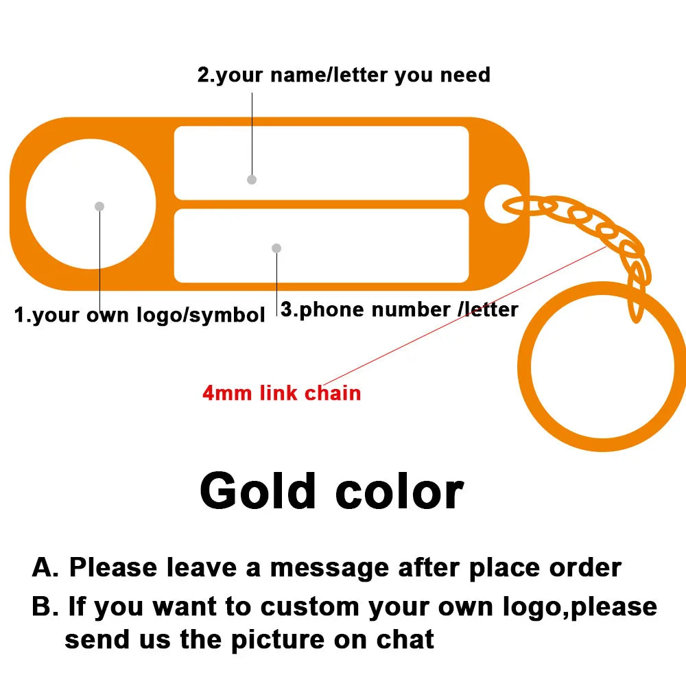 Customized Logo Name Number Plate Keychain Stainless Pteel Private Customized Jewelry Key Anti-lost Pendant Gift For Man Women