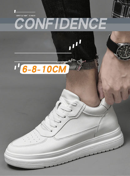 High Quality Men Sneakers Elevator Shoes for Men Fashion Casual Shoes Comfortable Leather Sports Shoes Height Increase 6/8/10cm