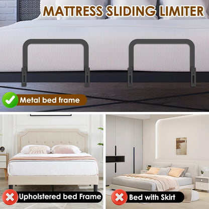 2Pcs Nonslip Mattress Gaskets Mattress Metal Retainer Adjustable Slide Stopper Enhanced Mattress Stability For Metal Bed Frames