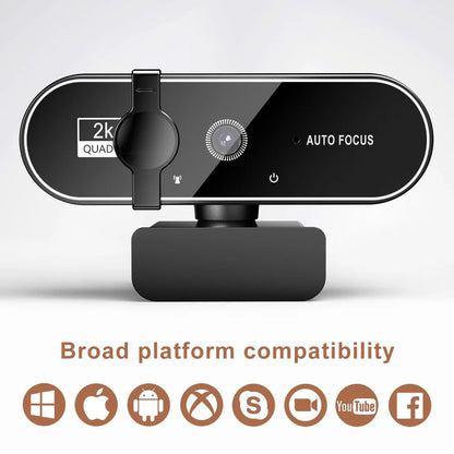 4K Webcam Video Camera 2K Autofocus Streaming Web Cam With Microphone Full HD 1080P Webcams for PC/Computer/Laptop