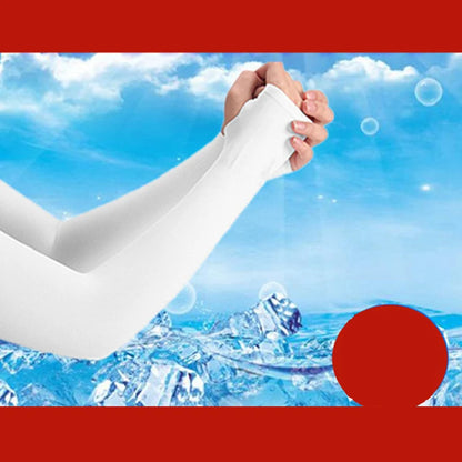 Invisible Sunscreen Seamless Ice Sleeves UPF50+ Cooling Silk Fabric UV Protection Arm Covers For Outdoor Sports Driving