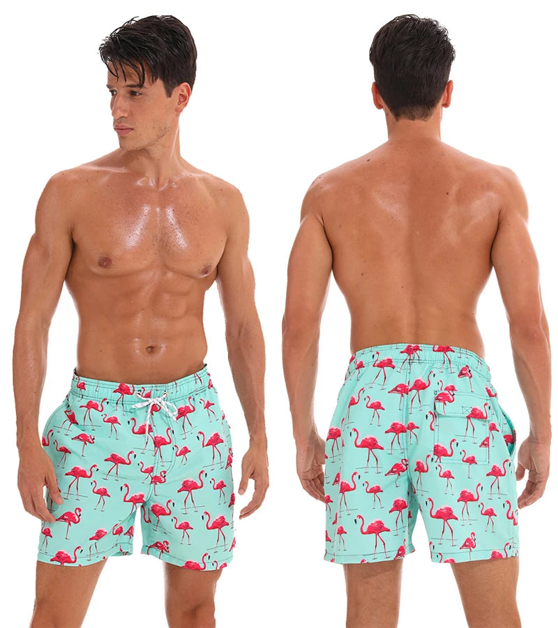 Escatch 2026 Summer New Mens Shorts Polyester Quick Dry Board Mesh Liner Side Pockets Run Gym Swimsuit Surf Swim Trunks For Man