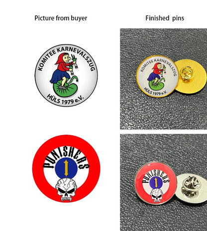 Shirley Custom 100pcs Metal Badges Lapel Pins Epoxy Resin Domed Printed Label Pins Name Alfileres Personalizados Para Cuello