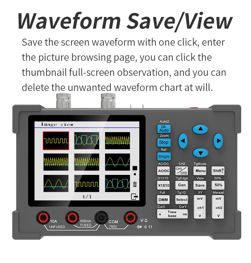 ZEEWEII DSO3D12 3.2 Inch Desktop Digital Oscilloscope 120M Bandwidth Dual Channel Multimeter and Signal generator 3 in 1