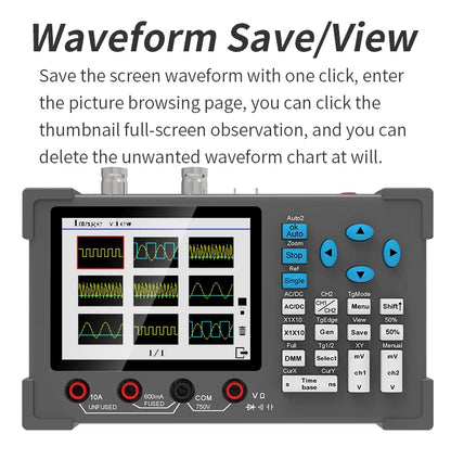 ZEEWEII DSO3D12 3.2 Inch Desktop Digital Oscilloscope 120M Bandwidth Dual Channel Multimeter and Signal generator 3 in 1