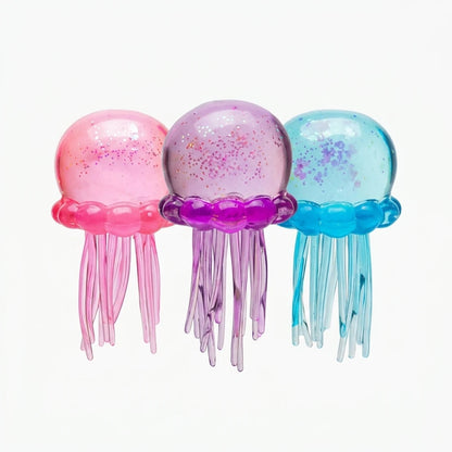 3 Colors Jellyfish Squishy Toy Set Soft Silicone Anti-Stress Squeeze Toy Cute Ocean Animal Fidget Toy for Party Favors Slow