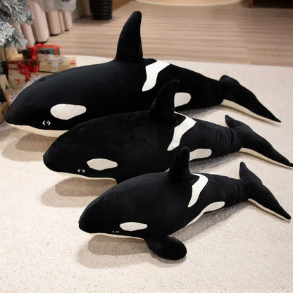 Giant Large Size Orca Killer Whale Plush Pillow Soft Stuffed Ocean Animal Doll Big Orca Plushie for Sleeping Hugging Pillow Home