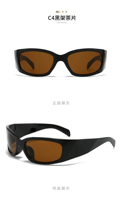 New Y2K Silver Sunglasses Out Future Sense Of Technology Hot Girls Net Red Sun Glasses Women Glasses Trendy Men UV Eyewear