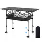 Height Adjustable Camping Table Tall Large Outdoor Folding Camping Table With Wide Base Anti-Sink Legs&Carry Bag For BBQ Beach