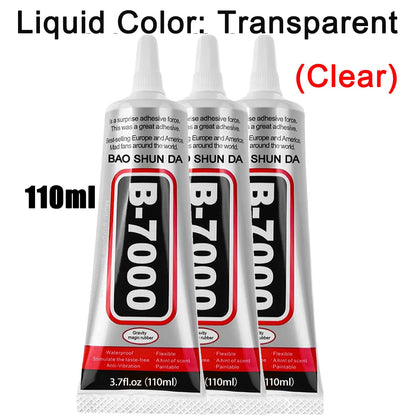 Klej kontaktowy B-7000 przezroczysty 15ml/50ml/110ml do telefonu T-7000 Naprawa Uniwersalny szkło plastik DIY Precyzyjny aplikator
