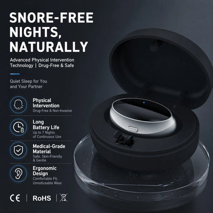Smart Anti-Snoring Device TENS Pulse Snore Stopper Portable Sleep Aid Health Noise Reduction for Improved Sleep Quality