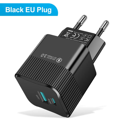 2 Ports PD 25W USB C Fast Charger KR EU  Mini Travel Plug Phone Fast Charging Adapter for iPhone 15 Pro Max Oneplus
