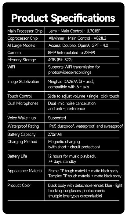 2026 New AI Smart Glasees With 800W Camera Video Recording AI Photo Recognition Bluetooth Call Translation Voice Sunglasses Man