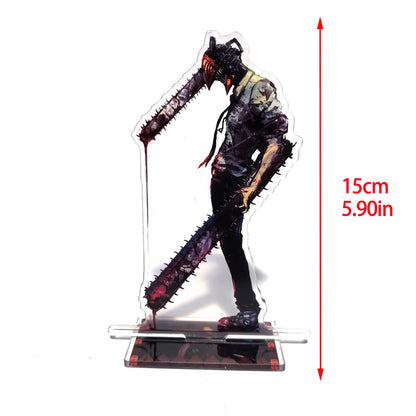 15CM Chainsaw Man Anime Figure Denji Power Acrylic Stand Model DIY Decor Standing Sign Adult Collection Toy Desktop Ornament