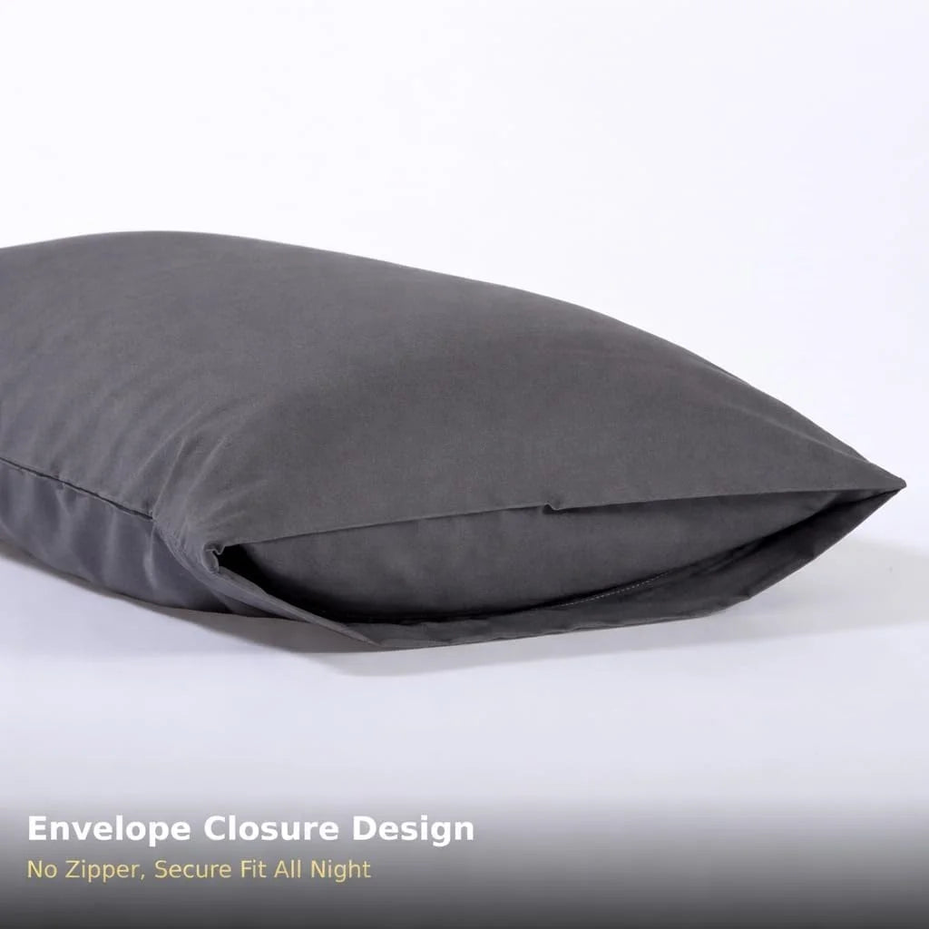 2Pcs Pack Microfiber Pillowcases Solid Color, Envelope Closure, Machine Washable, Woven Fabric, for Bedroom, Living Room