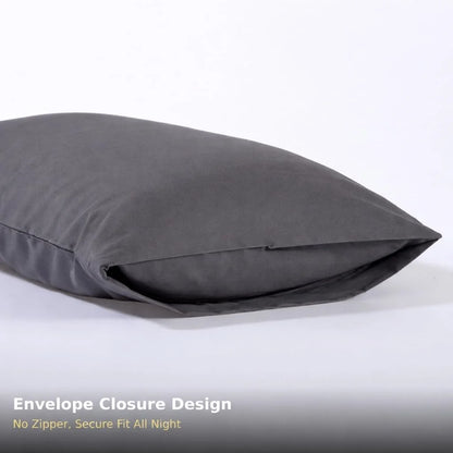 2Pcs Pack Microfiber Pillowcases Solid Color, Envelope Closure, Machine Washable, Woven Fabric, for Bedroom, Living Room