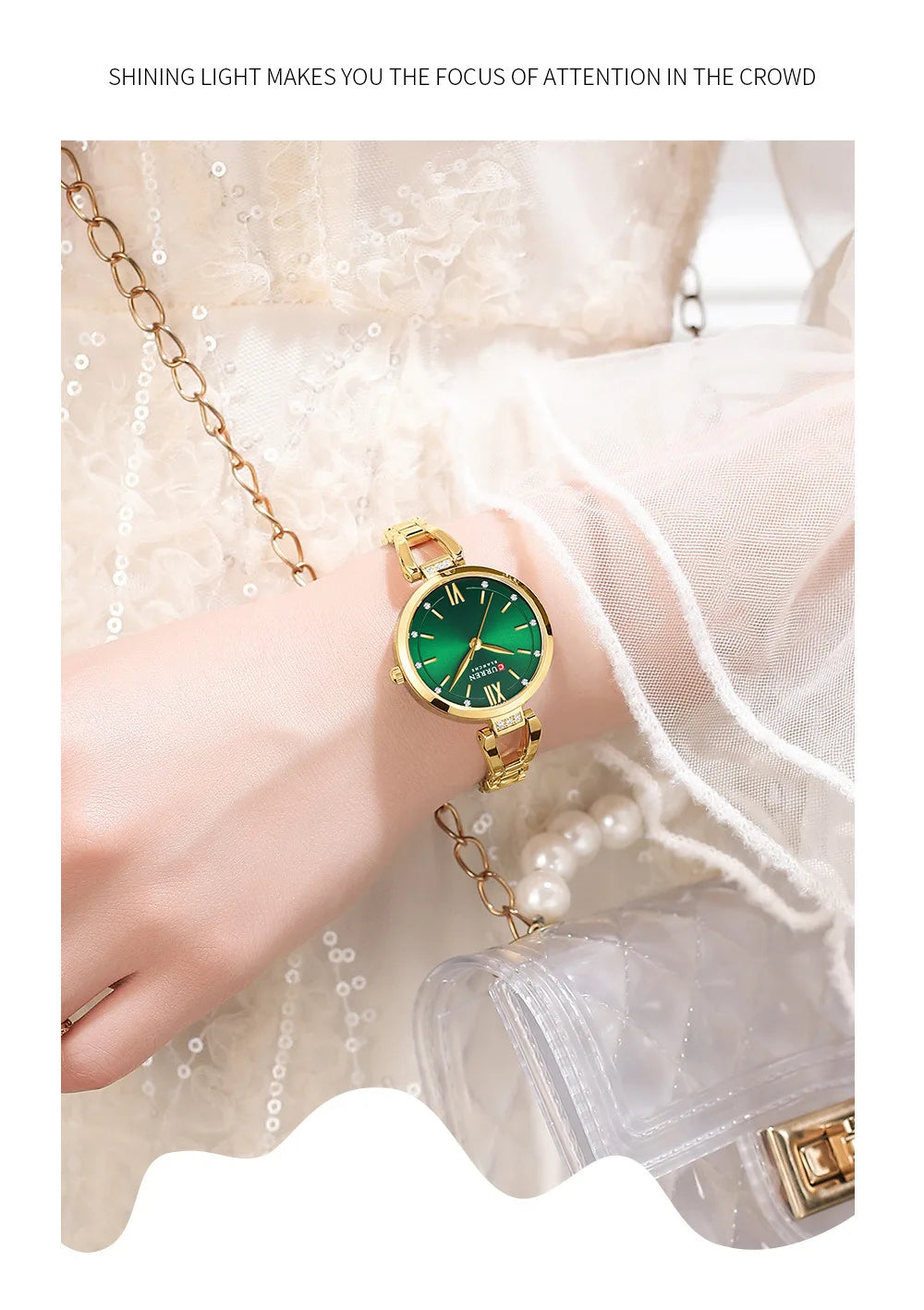 CURREN 9092 Quartz Watches Women Elegant Bracelet Stainless Steel Strap Rhinestone Fashion Ladies Simple Watch Gifts reloj mujer