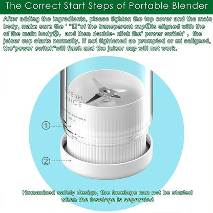 Ready Stock 350ml Fresh Juicer Mini Blender for Travel USB Juicer Cup Fruit Juice Mixer Portable Juicer Ice Crusher Smoothie