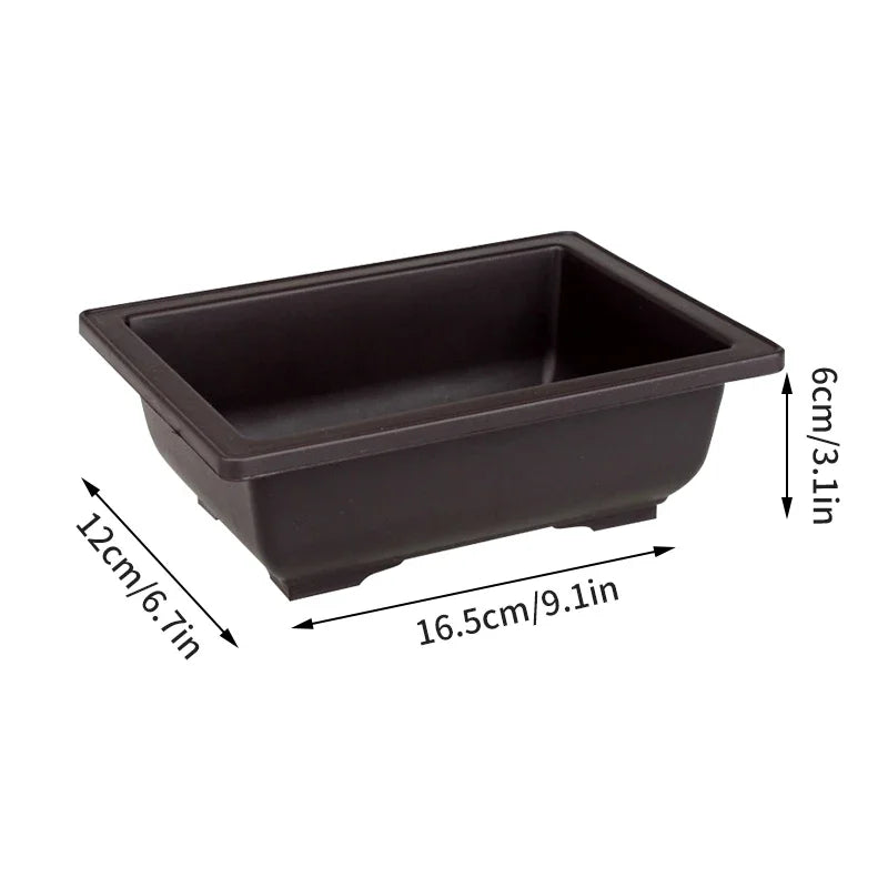 Rectangular Square Flowerpots Imitation Purple Clay Succulent Plants Pots Oval Pots Outdoor Garden Landscape Bonsai Pot Trays