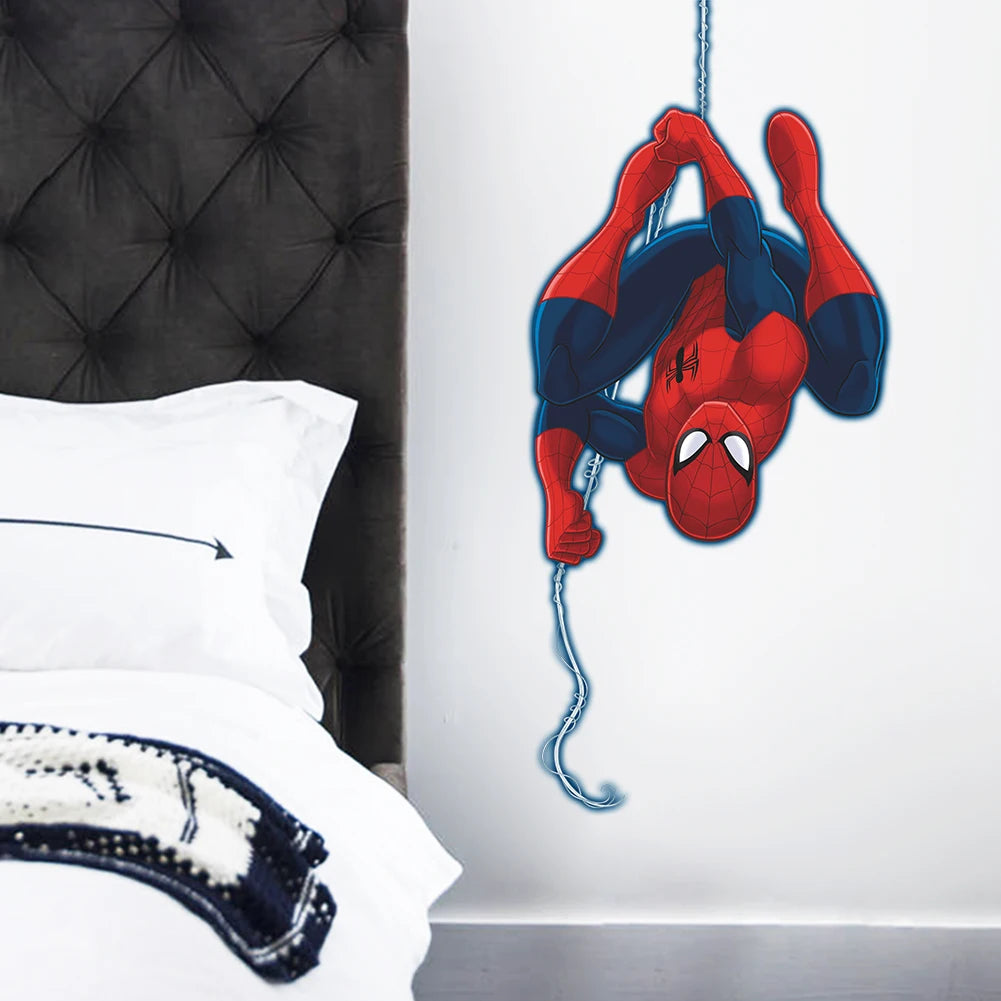 Spiderman 3D Wall Stickers Cartoon Super Heroes Self Adhesive Decorations for Kids Room Home Bedroom Movie Theme Room Decor