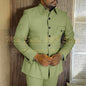 Safari Men's Suits For Business Elegant Single Breasted Blazer Lining 2 Piece Jacket Pants Outfits Regular Length Blazer