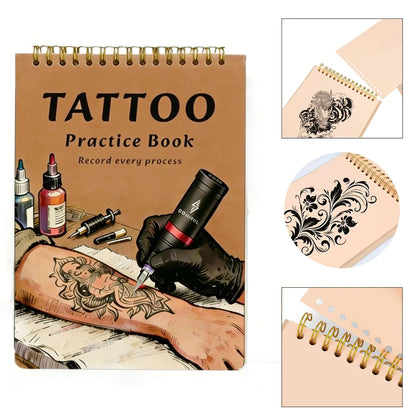 SUANGL Tattoo Practice Skin Book Set-10 Sheets of 1mm Double-side Skin Suitable for Beginners and Studio Students To Practice