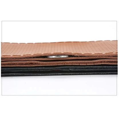 Universal Braid Steering Wheel Cover 38cm Leather Hand Sewing Steering Wheel Cover Genuine Cowhide Leather with Needles Thread