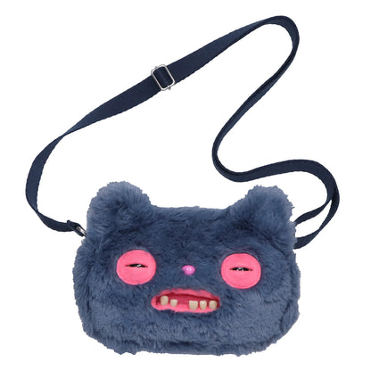 Fuggler Original ALLEY CATS Plush Bag Big Head Ugly Tooth Monster Crossbody Furry Funk Purse Backpack Wallet Storage BagGift