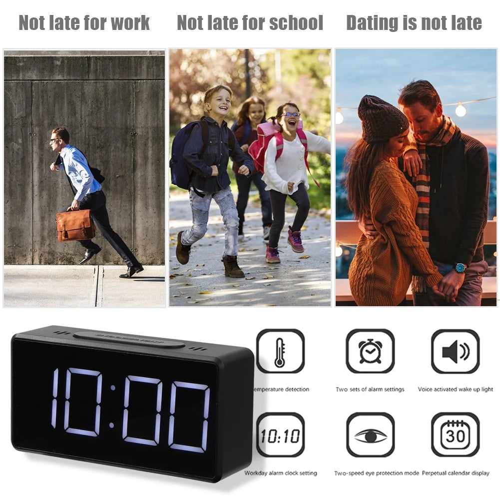 LED Digital Electronic Large Time Temperature Display Home Decoration Clock