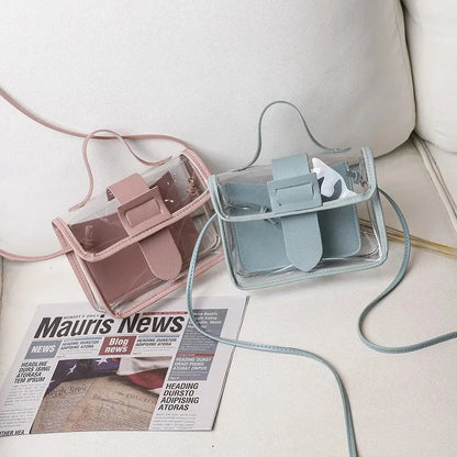 Transparent PVC Ladies' Jelly Bag, Summer Transparent Shoulder Crossbody Bag, Cute Kawaii Handbag
