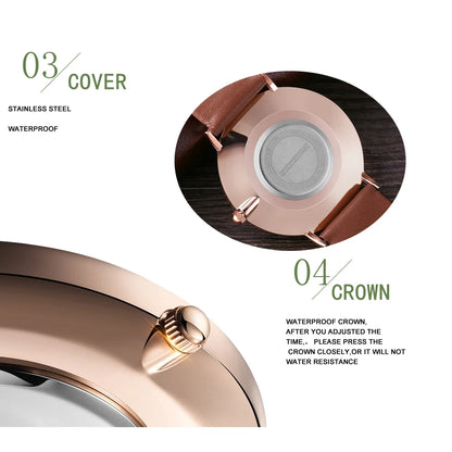 Hannah Martin Hot New Ms Fashion Simple Quartz Movement Watch High Quality Leather Strap Waterproof Lady Watch Relogio Feminino