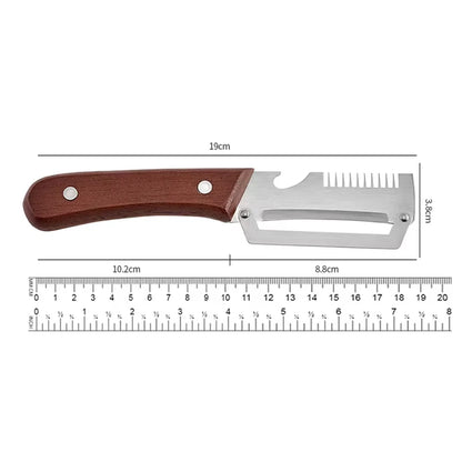 Multi-Functional Stainless Steel Peeler with Wooden Handle, Durable Smooth Kitchen Gadget for Fruits and Vegetables Peeling Slic