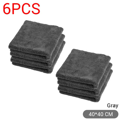 Microfiber Cleaning Towel 1/3/6/9pcs Micro Fiber Wash Towels Extra Soft for Car Home Cleaning Drying Cloth Car Wash Rags 40x40CM