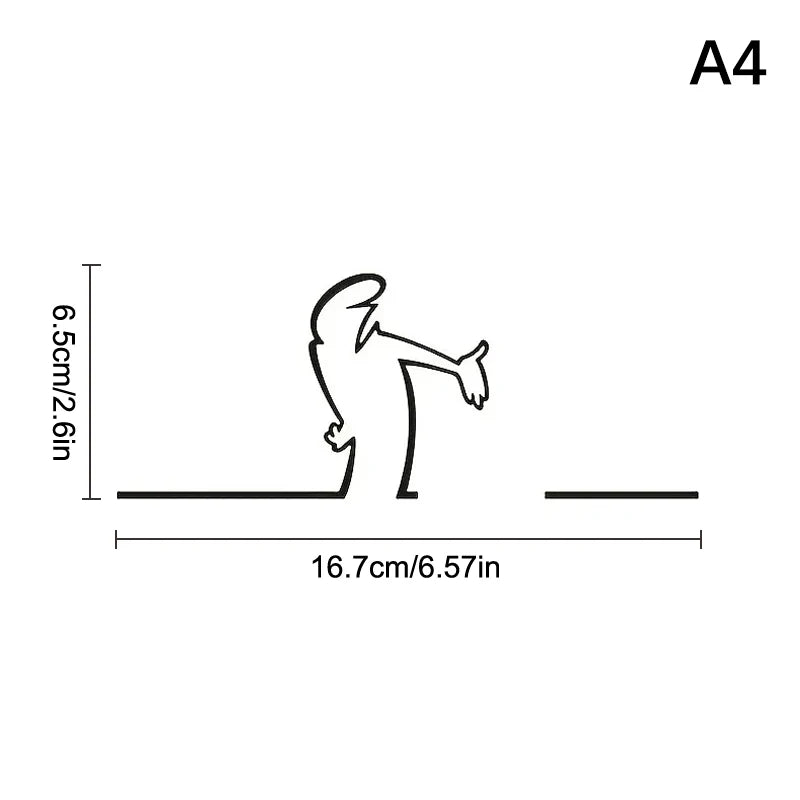 La Linea Minimalist Line Art Car Sticker Bumper & Window Door Wall Decal With Cartoon Character Design Home Car Decoration
