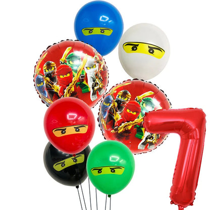 Ninja Birthday Party Decoration Tableware Set Tablecloth Plate Balloon  Cups Napkins Backdrop Banner Cake Toppers Party Supplies