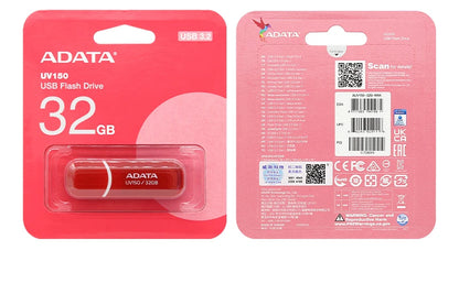 Original ADATA USB 3.2 Flash Drive UV150 32GB 64GB Pendrive Red Black Memory Stick High Quality U Disk for PC Smart TV