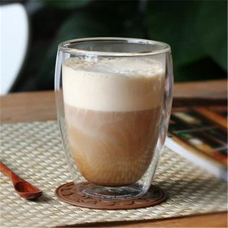 Double Wall Glass Cup Heat Insulation Transparent Handmade Tea Drink Cups MINI Whisky glasses Espresso Coffee Mug set 250-450ml