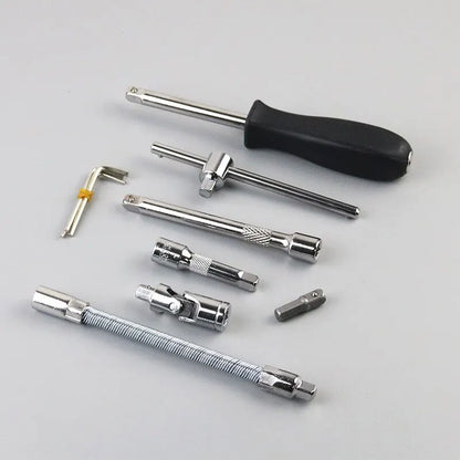 46pcs Drive Ratchet Torque Wrench Combo Auto Repairing Set Mechanic Tool Car Repair Tool Kit 1/4-Inch Socket Set Car Repair Tool