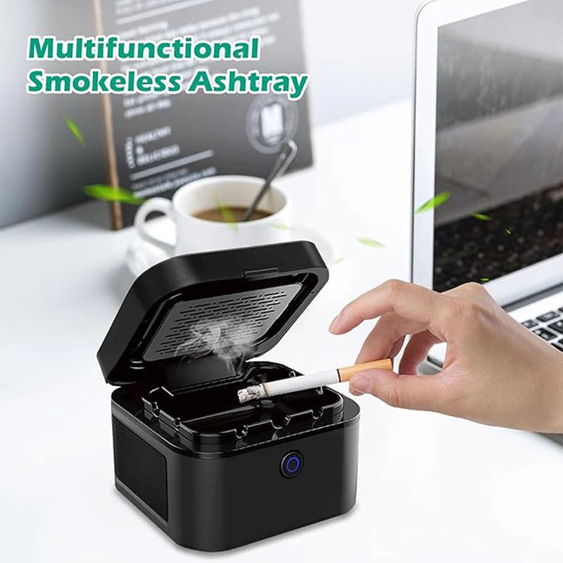 Multifuntional Ashtray Air Purifier Smokless  Smoke Removing ,USB Chargeable Smokeless Ashtray Indoor,Outdoor,Home,Office