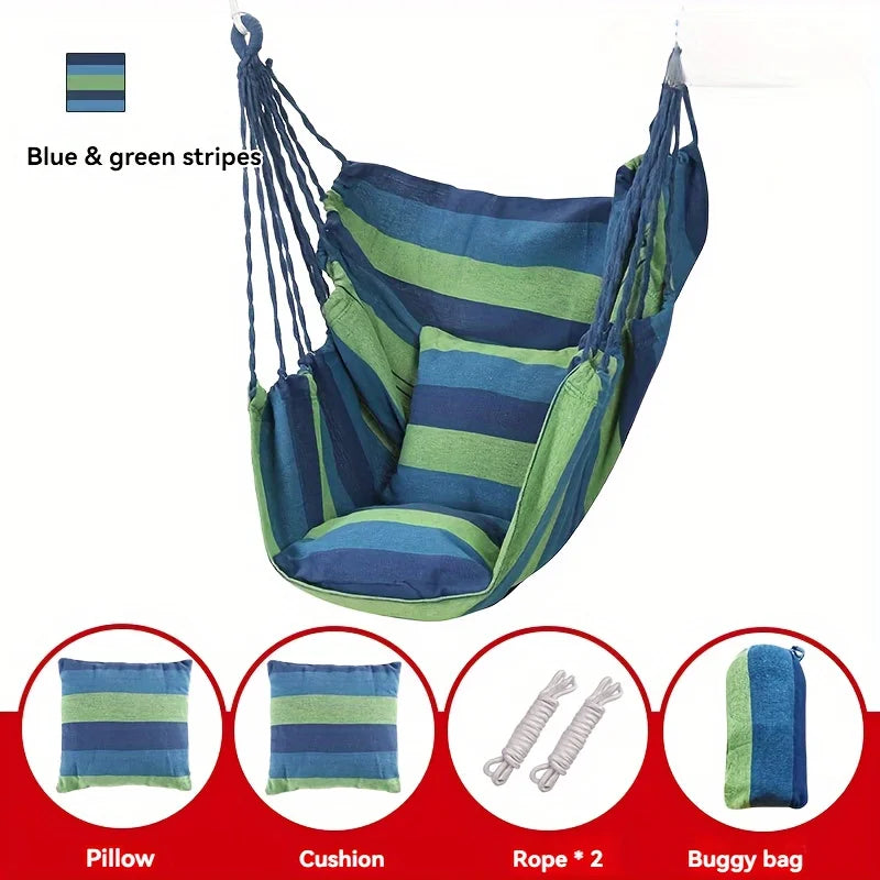 Outdoor Swing Hammock Chair Canvas Leisure Chair No Pillow Or Cushion Dormitory Hammock Swing Rocking Chair(With Storage Bag