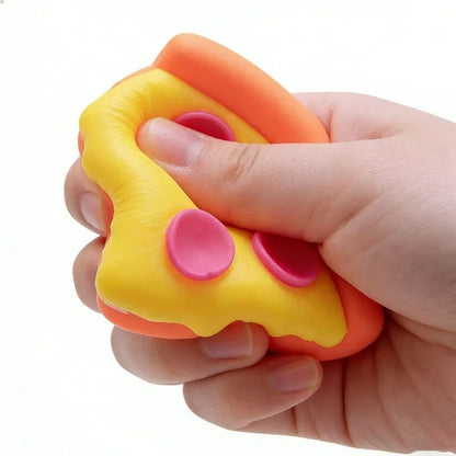 Pizza Shaped Soft Squishy Fidget Cube Velvet Squeeze Toy Sensory Stress Relief Anti-Anxiety Desktop Gadget for Relax Gift
