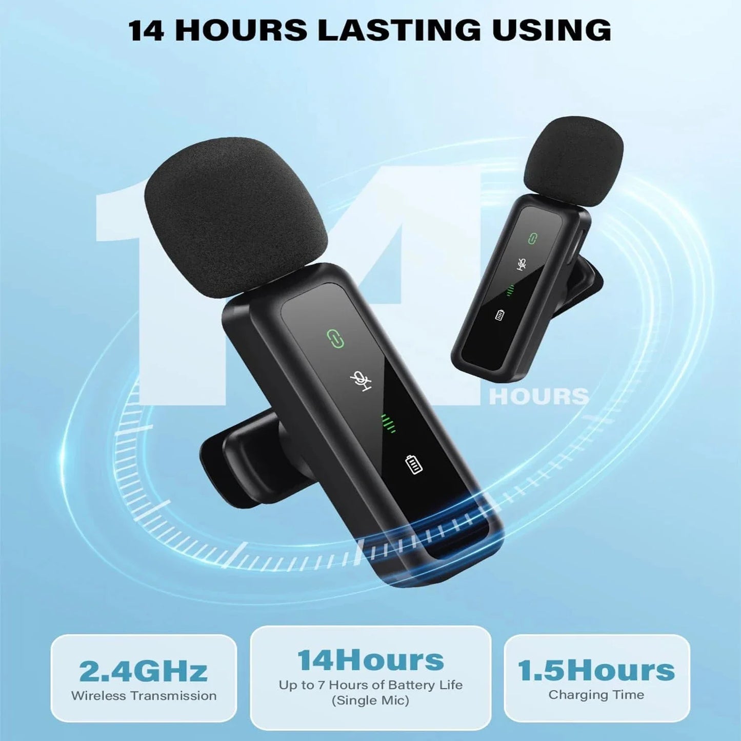KEBIDU Wireless Lavalier Microphone Portable Audio Video Recording Noise Cancelling Professional Microphone for Live Broadcast