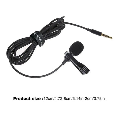 New 3.5mm Lapel Microphone Mini Black Clip on Lapel Mic Wired 360 Degrees Speaker Mic for Mobile Phone/PC Laptop For Recording